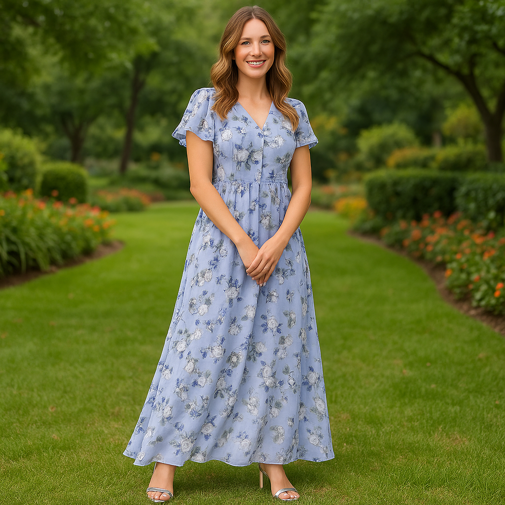 Robe mi-longue colorée Kristina pour femme