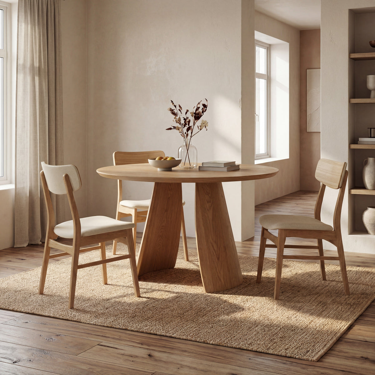 Amara Dining Chair - Beige & Oak
