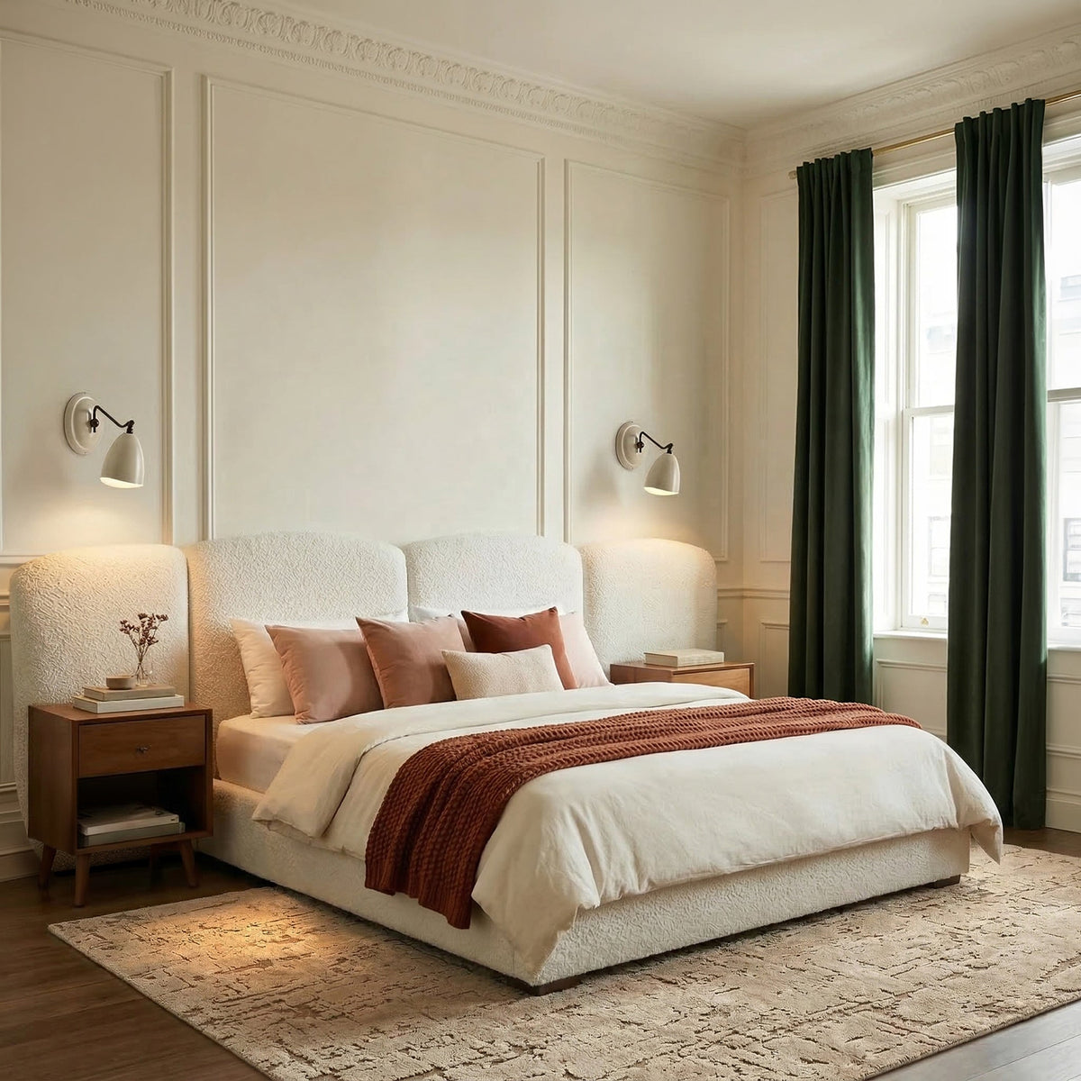 Acadia Bed, Froth White Boucle, King