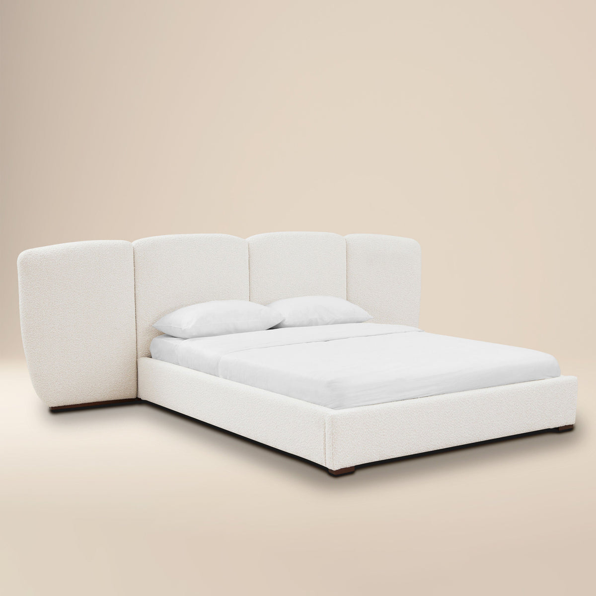 Acadia Bed, Froth White Boucle, Queen
