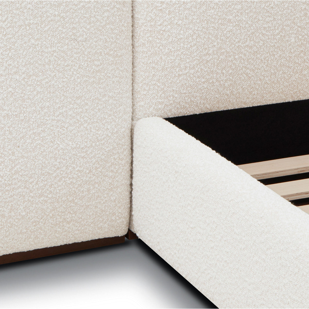 Acadia Bed, Froth White Boucle, King