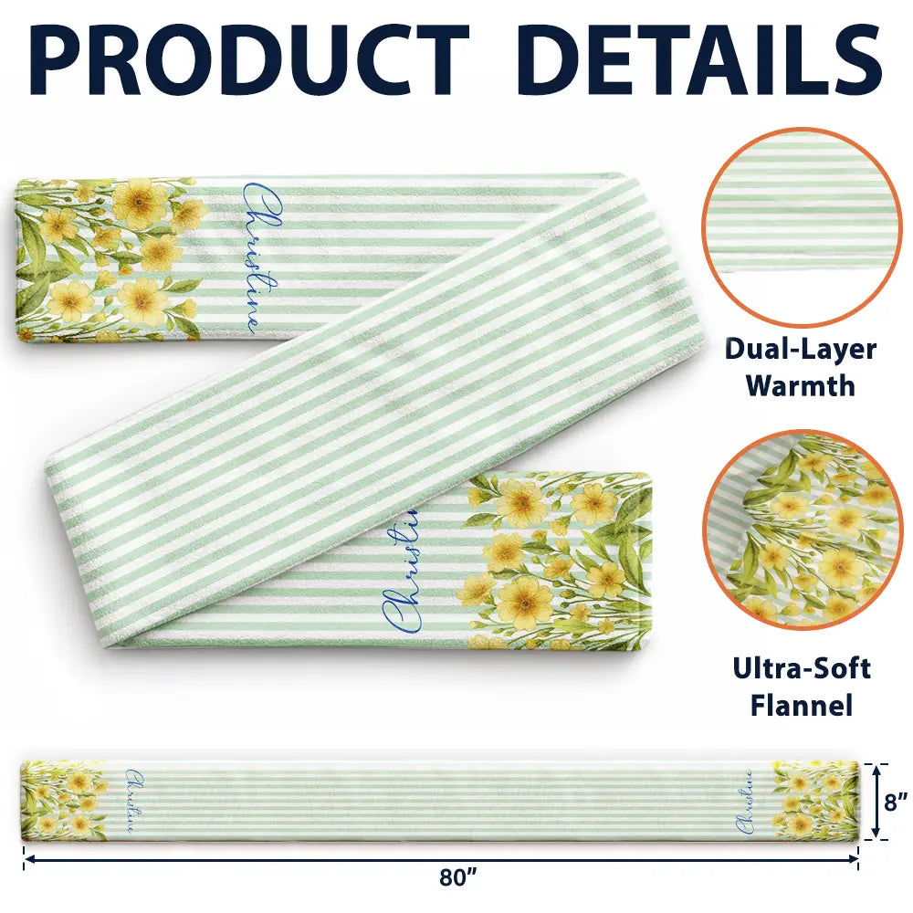 Birth Flower Blooming In Love - Personalized Fleece Scarf