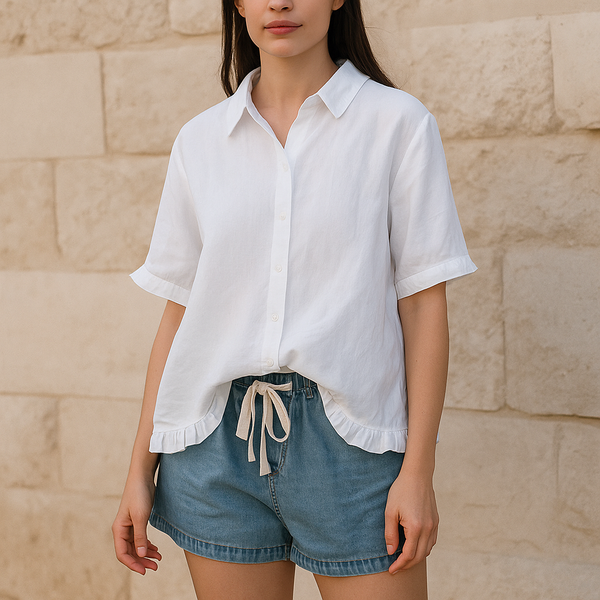 Chemise élégante en coton printemps-été Leah pour femme