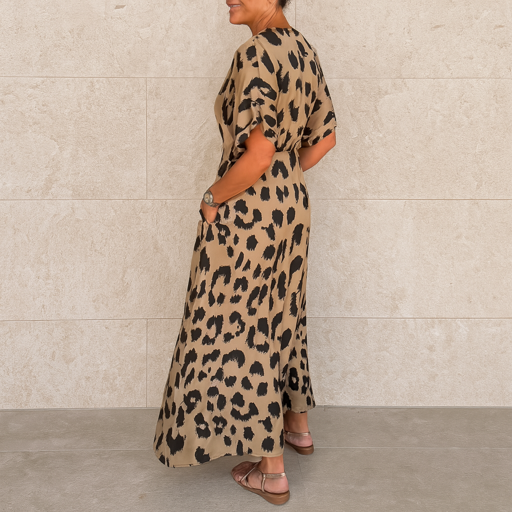 Robe bohème à imprimé panthère Meriam pour femme
