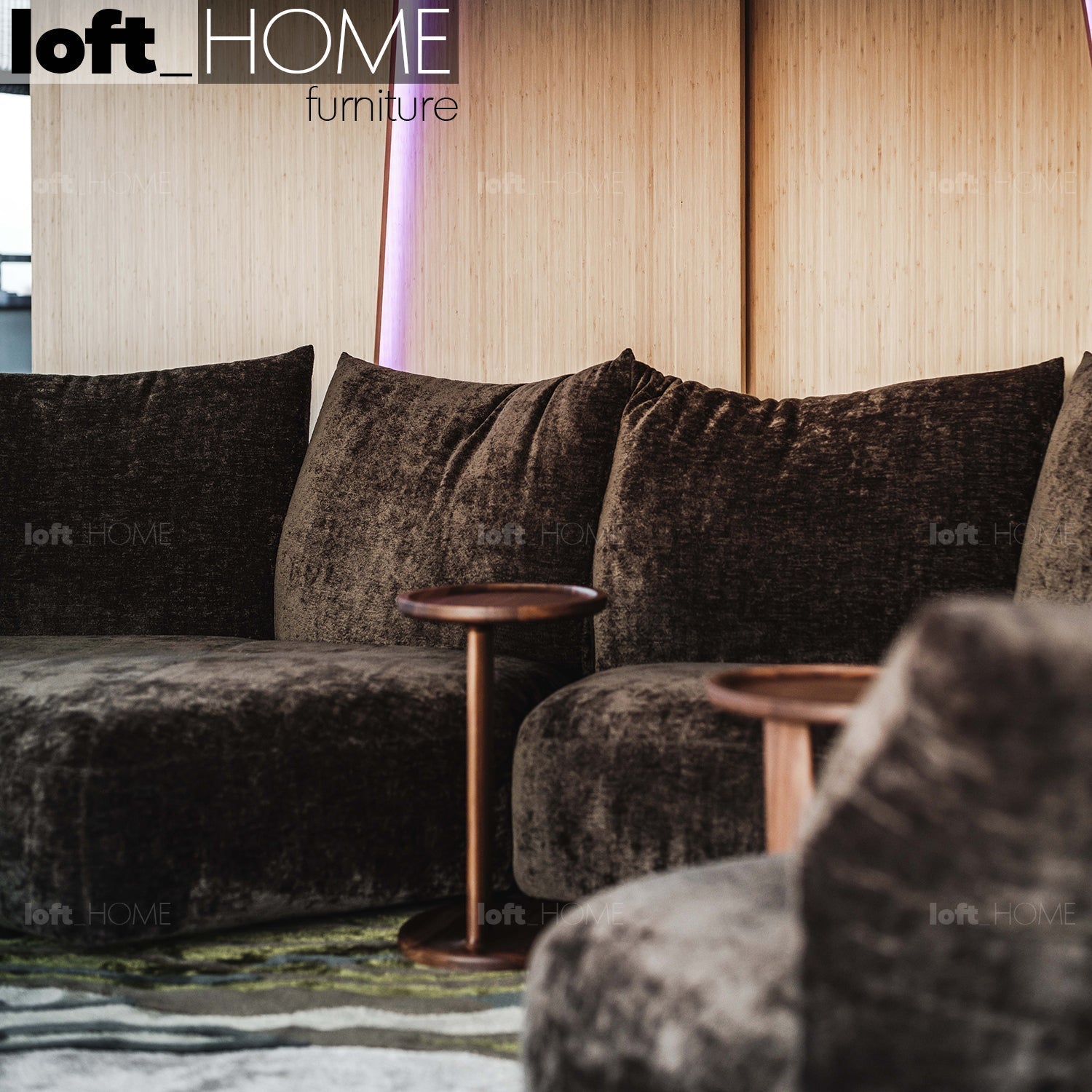 Modern Velvet Fabric L Shape Sectional Sofa FLOWER 4+L