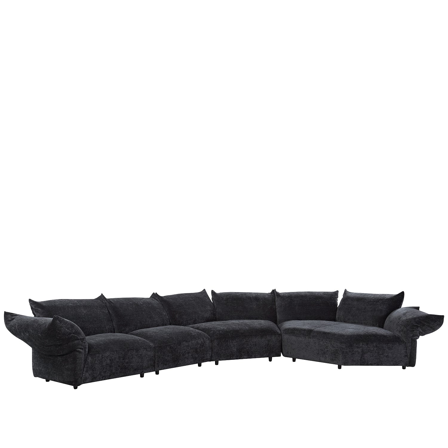Modern Velvet Fabric L Shape Sectional Sofa FLOWER 4+L