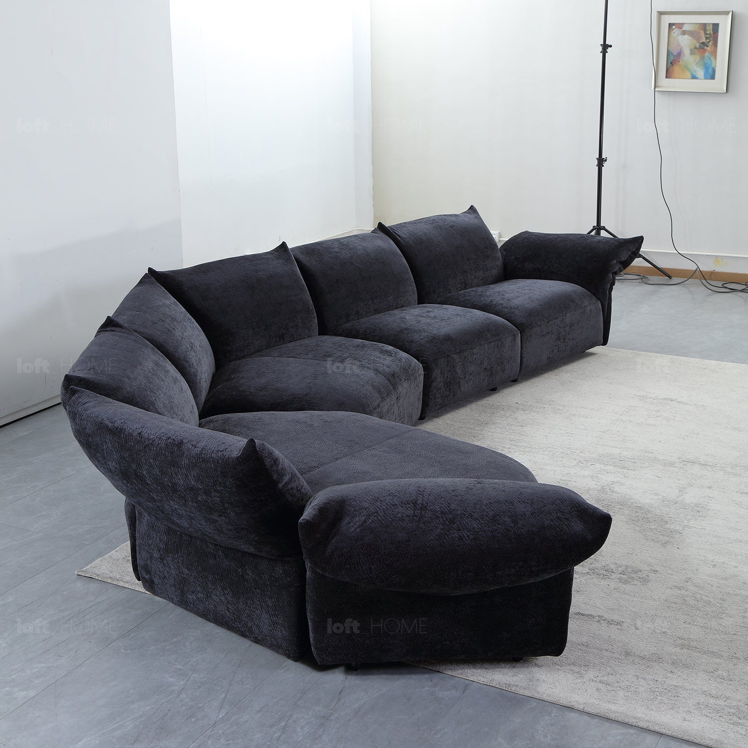 Modern Velvet Fabric L Shape Sectional Sofa FLOWER 4+L