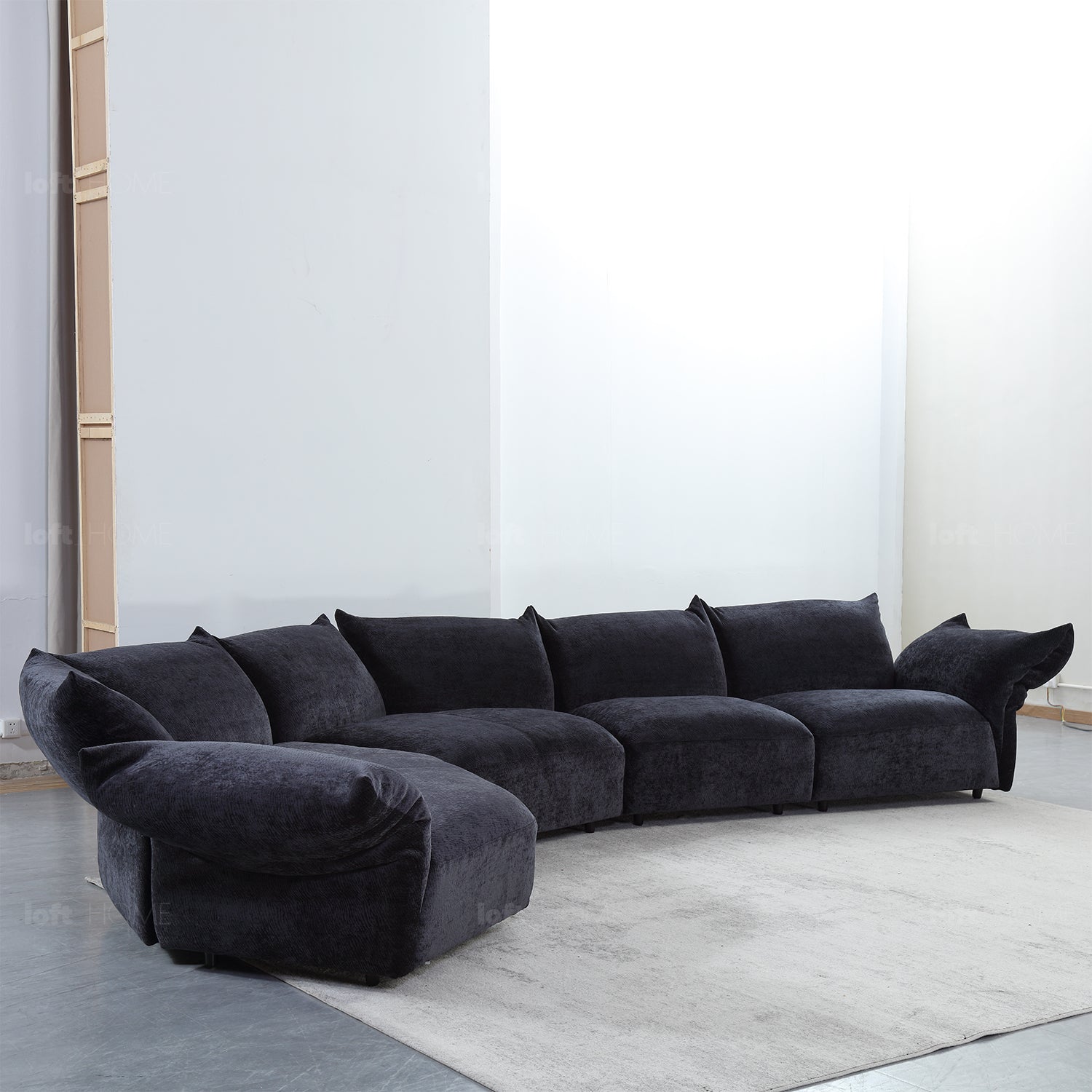 Modern Velvet Fabric L Shape Sectional Sofa FLOWER 4+L