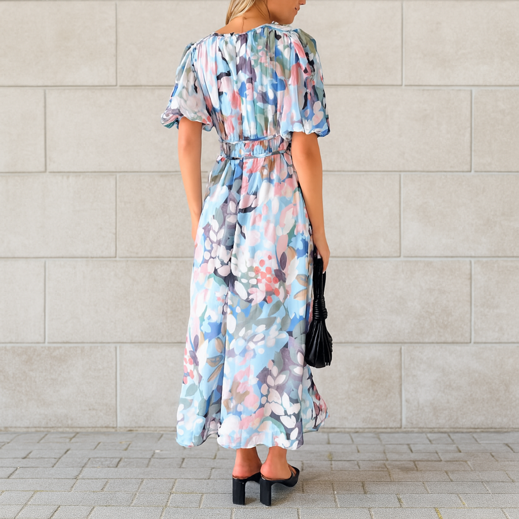 Quisha V-Neck Floral Dress for Women