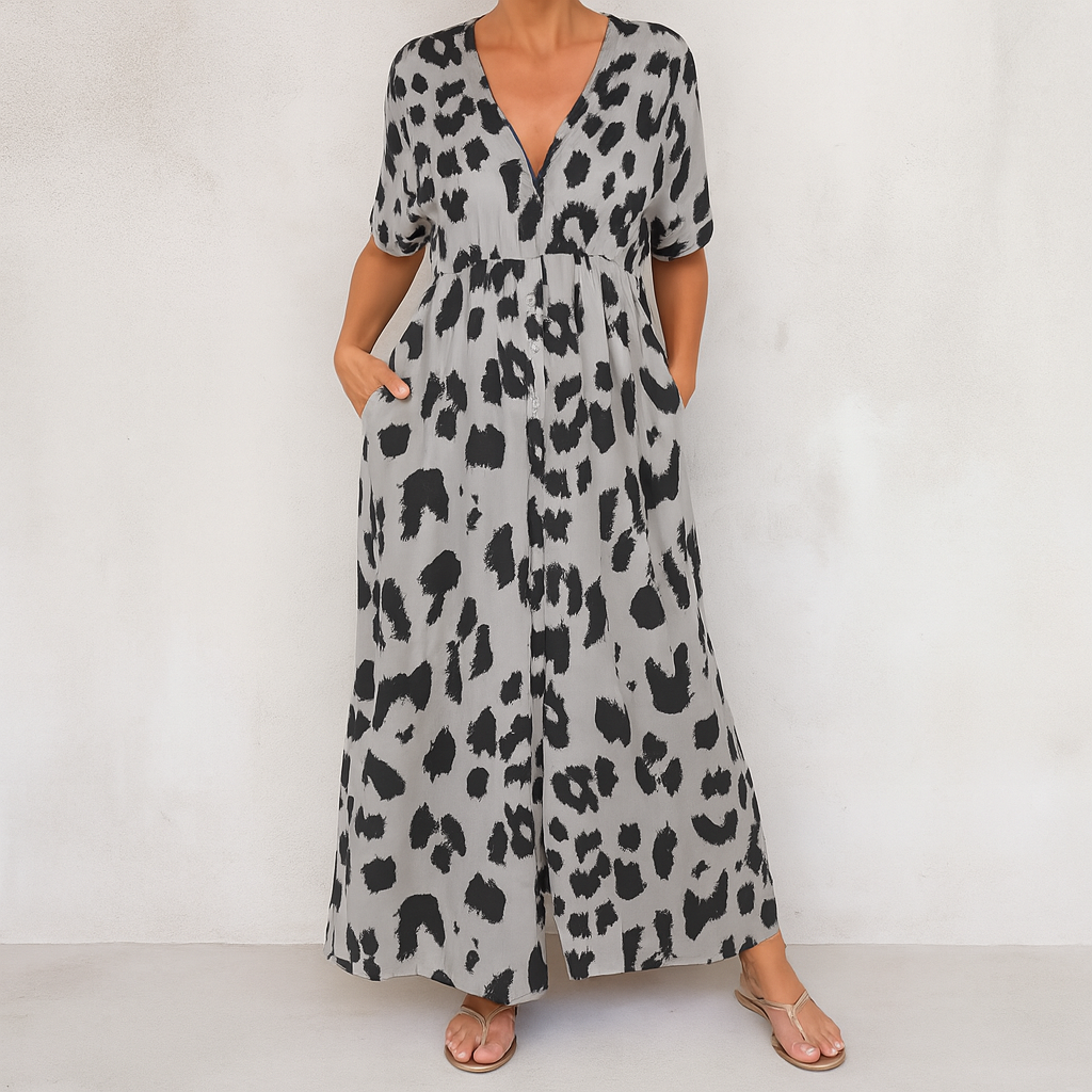 Robe bohème à imprimé panthère Meriam pour femme