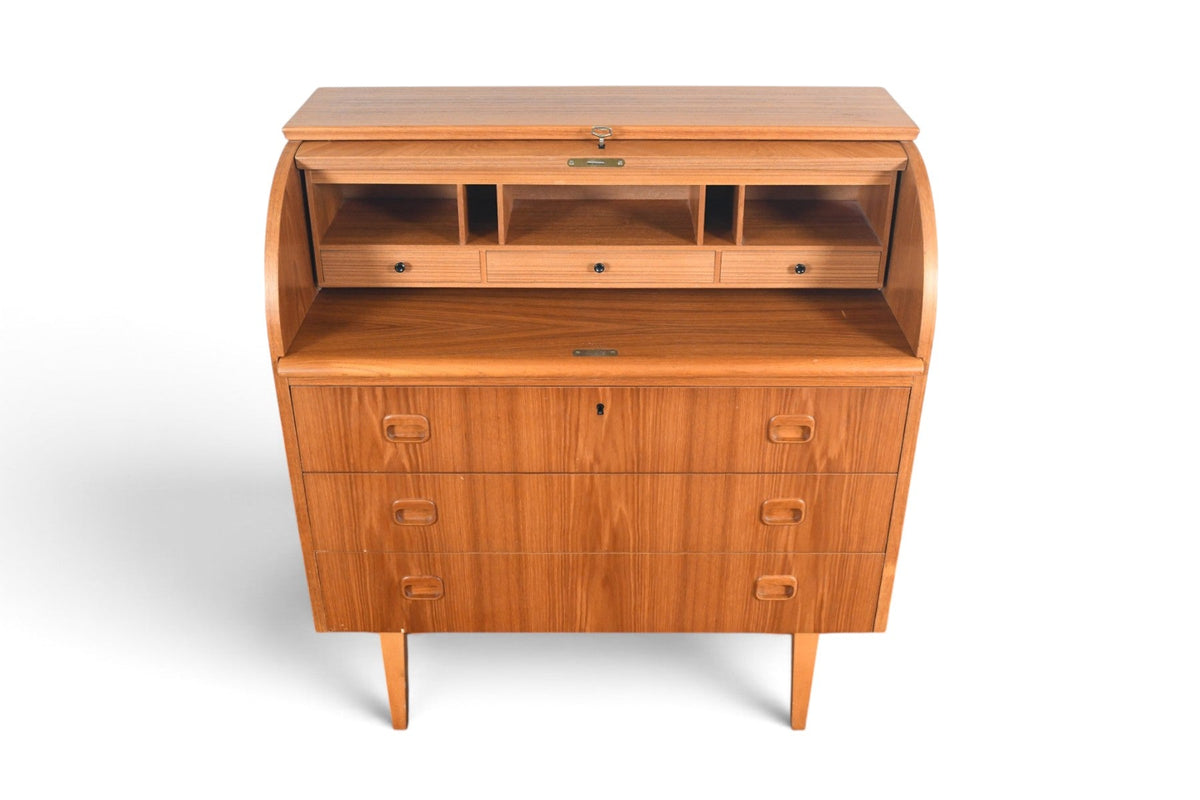 EGON ÖSTERGAARD CURVED TOP SECRETARY DESK IN TEAK