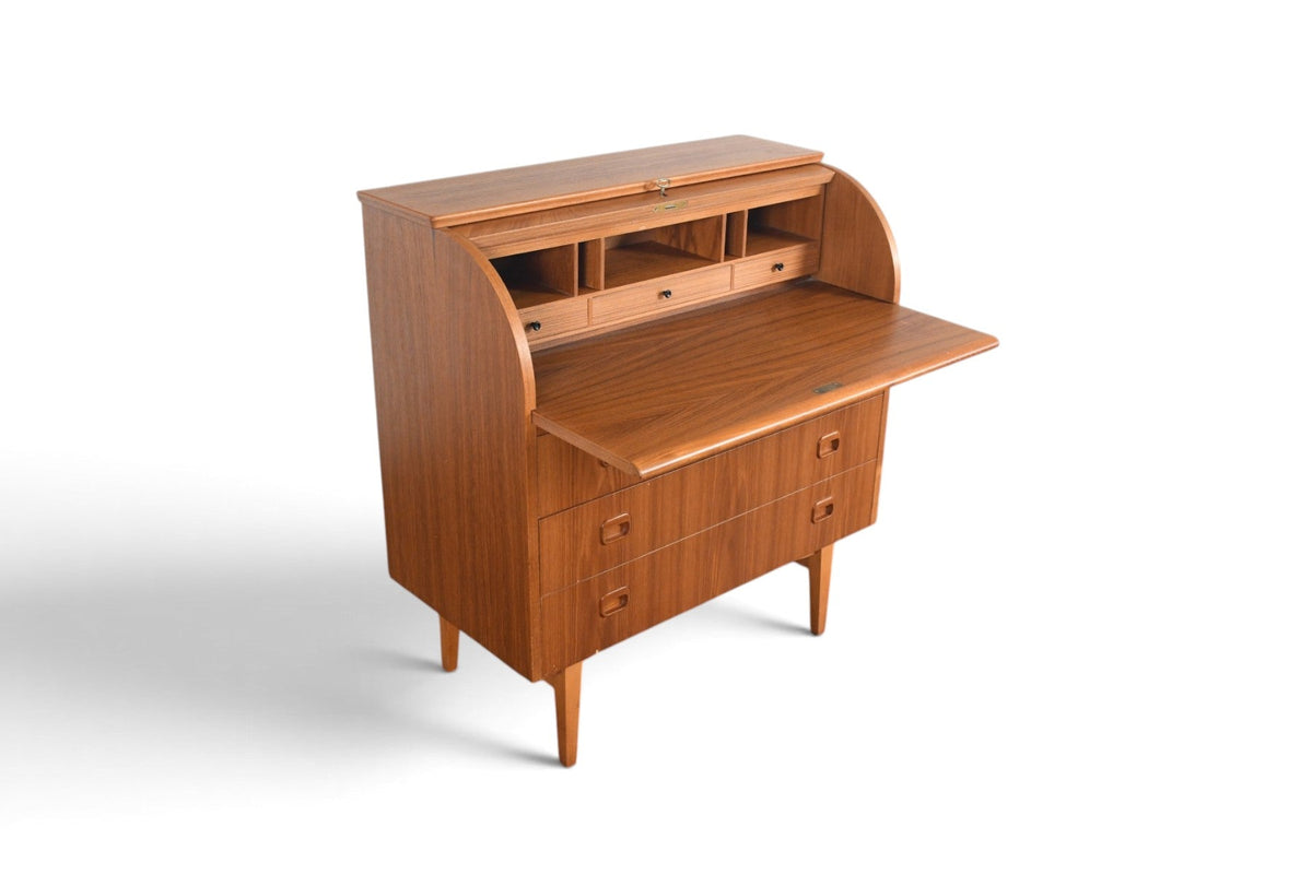 EGON ÖSTERGAARD CURVED TOP SECRETARY DESK IN TEAK