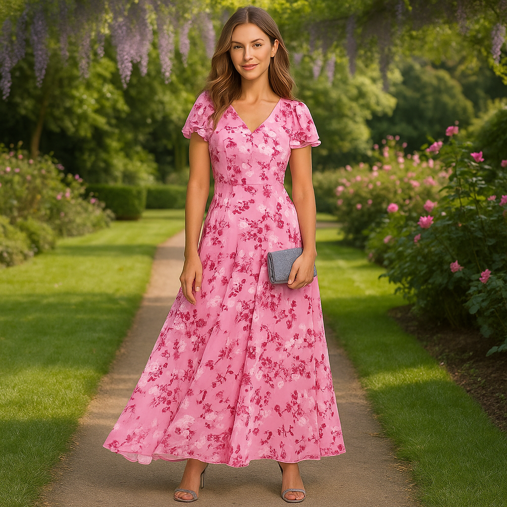 Robe mi-longue colorée Kristina pour femme