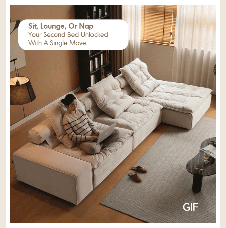 Modern Suede Fabric Modular L Shape Sectional Sofa 4+L BLOOM
