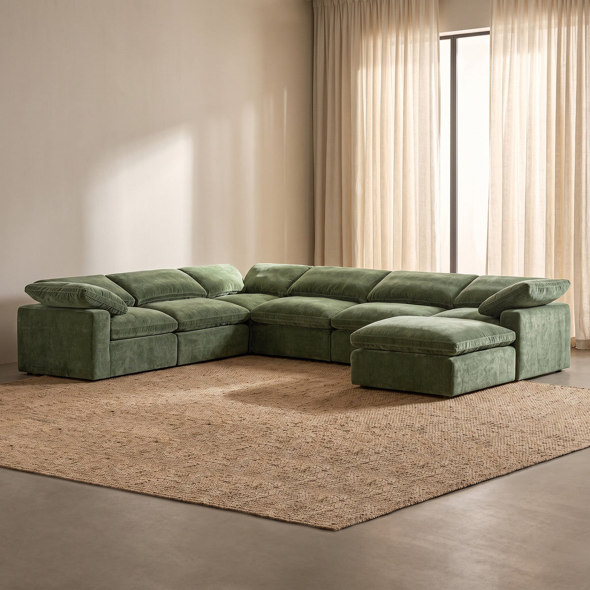 7-Seat Aspen Modular Sectional, Sagano Green