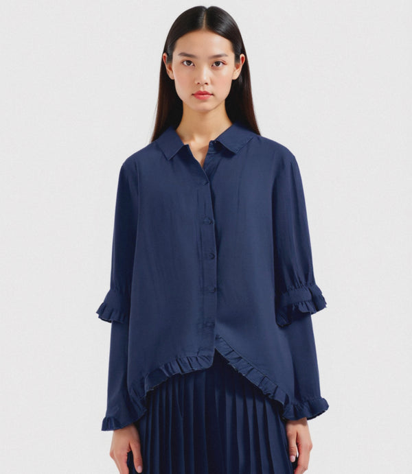 Leah Elegant Spring-Summer Cotton Shirt for Women