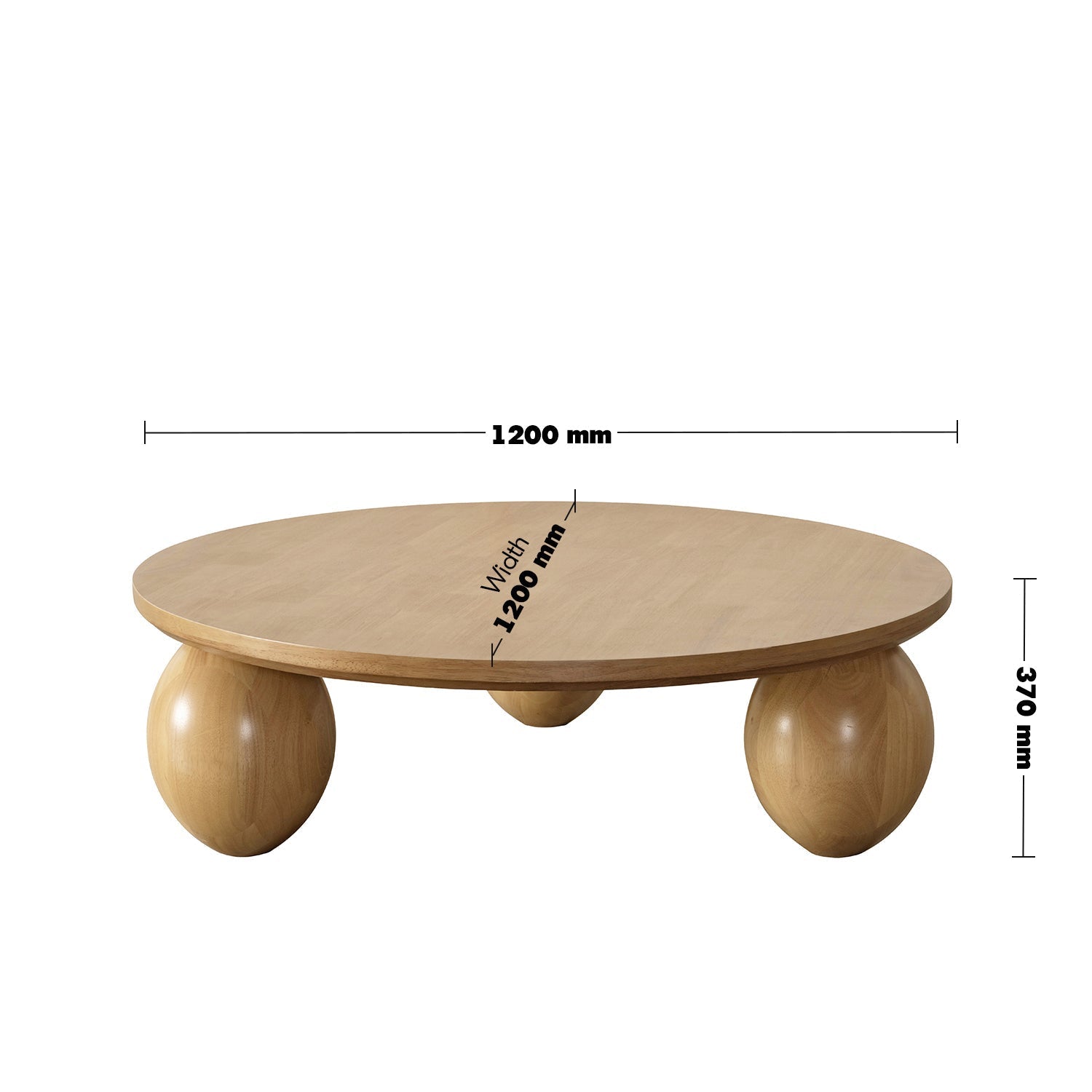 Scandinavian Rubber Wood Coffee Table TUMBO
