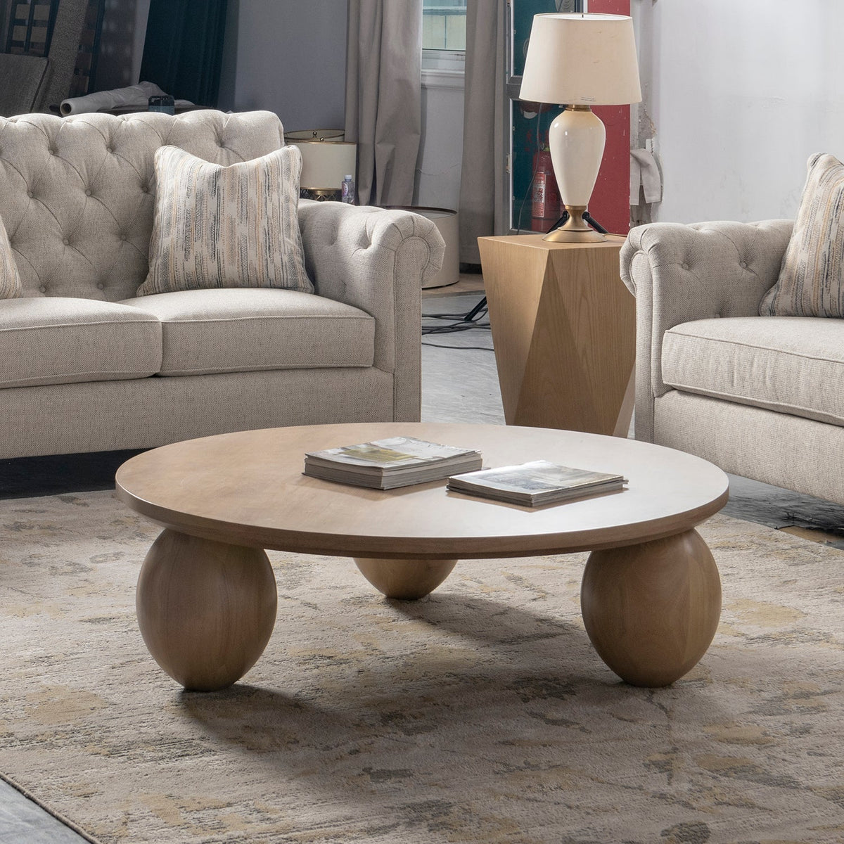 Scandinavian Rubber Wood Coffee Table TUMBO
