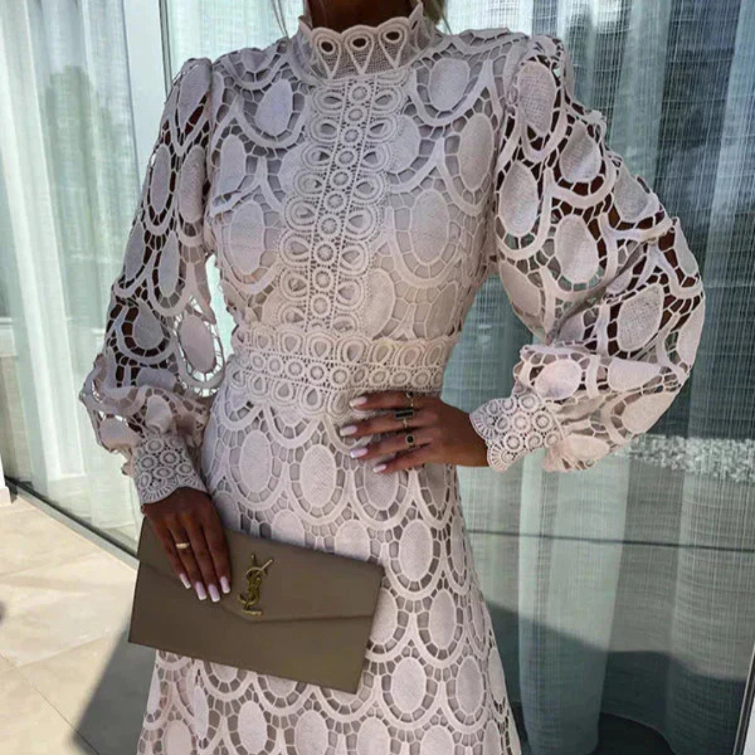 Jilian | Robe fluide en dentelle pour femme | Maxi
