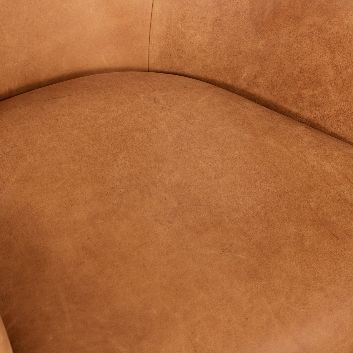 Aida Leather Lounge Chair, Cognac Tan, Set of 2