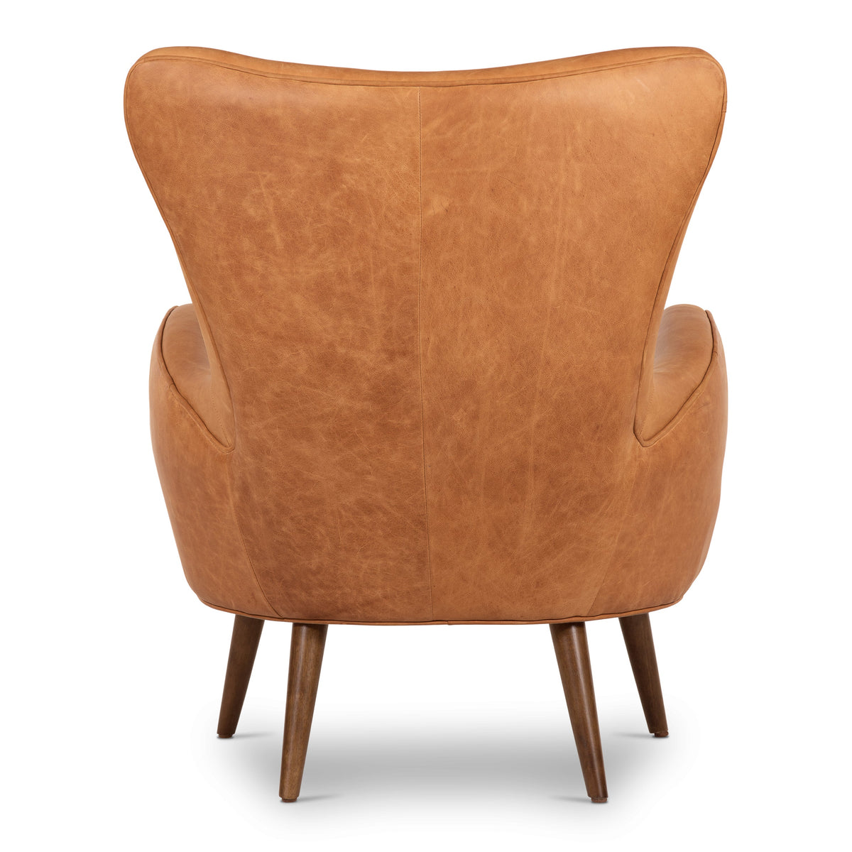 Aida Leather Lounge Chair, Cognac Tan, Single