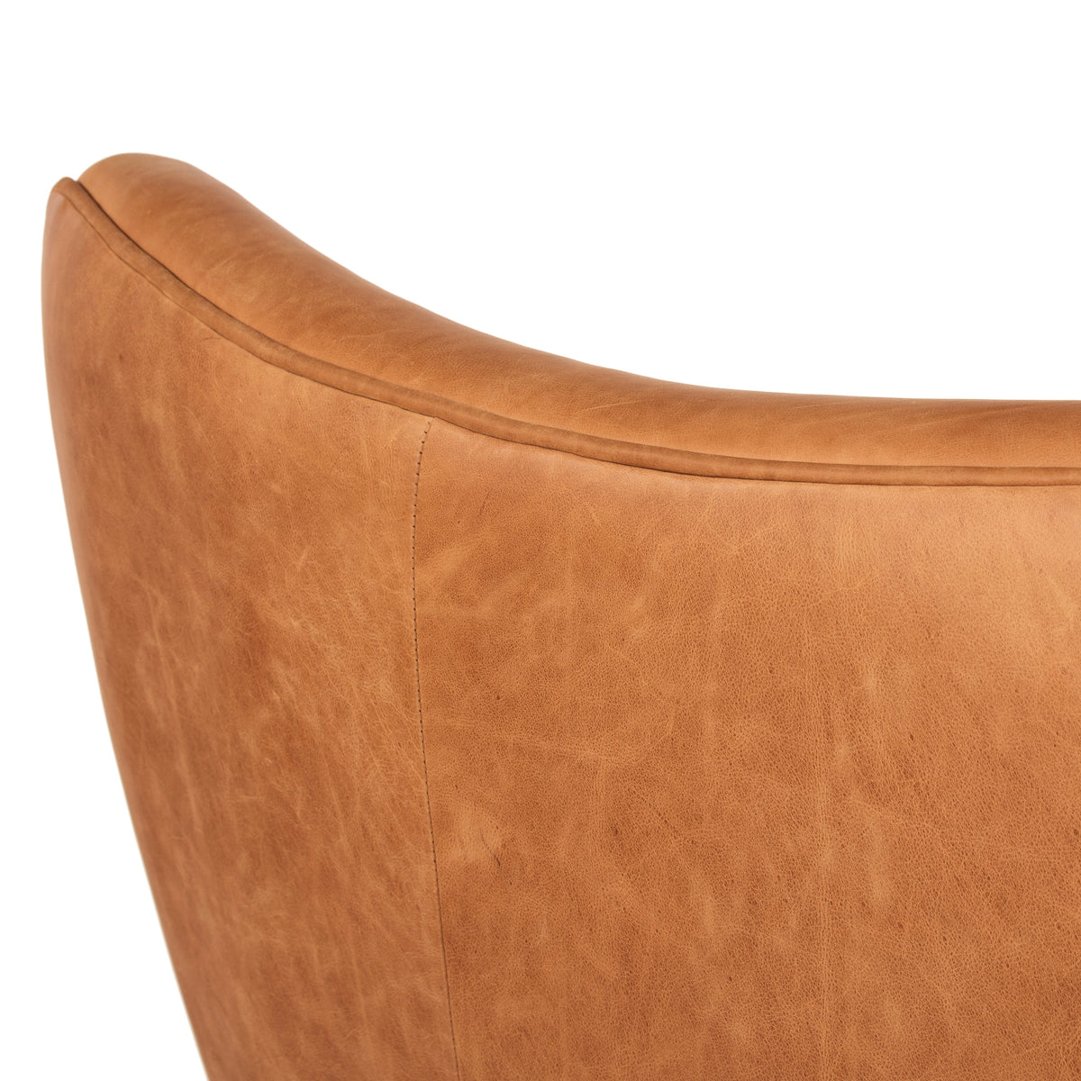 Aida Leather Lounge Chair, Cognac Tan, Single