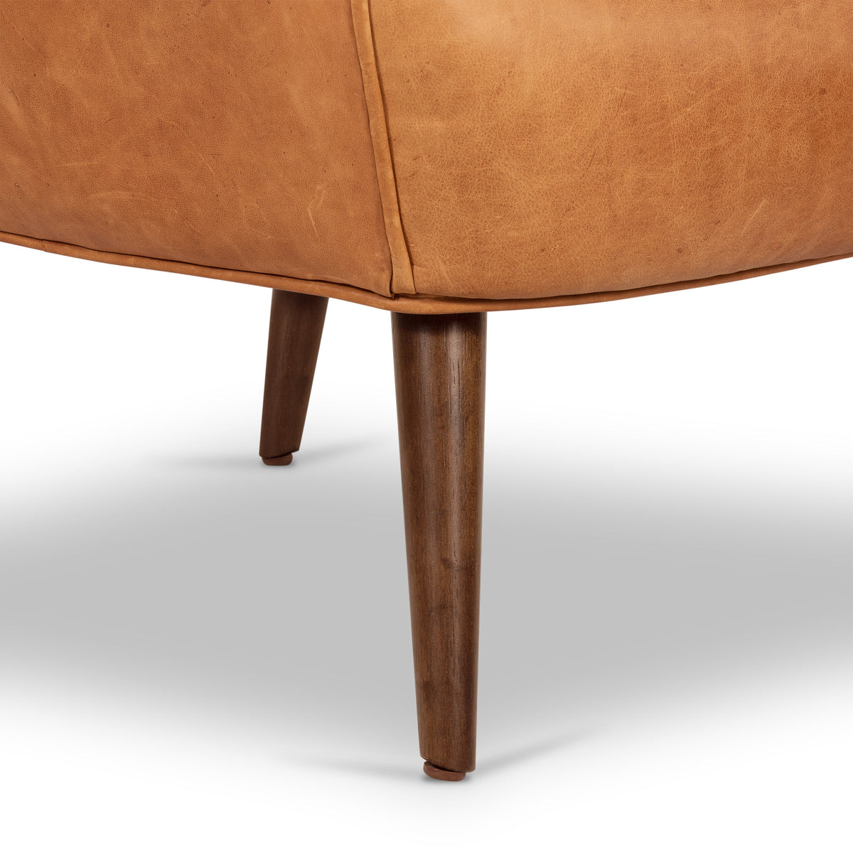 Aida Leather Lounge Chair, Cognac Tan, Set of 2