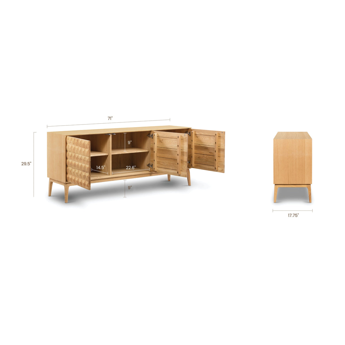 Abbie 71" Sideboard, Oak