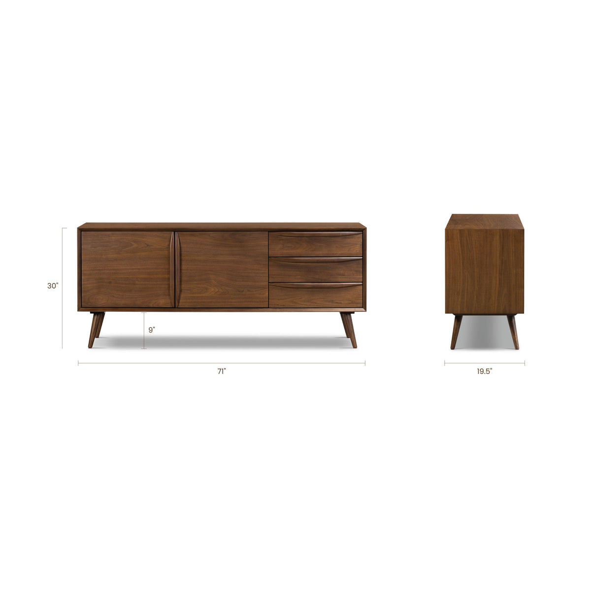 Cura 71" Sideboard, Walnut