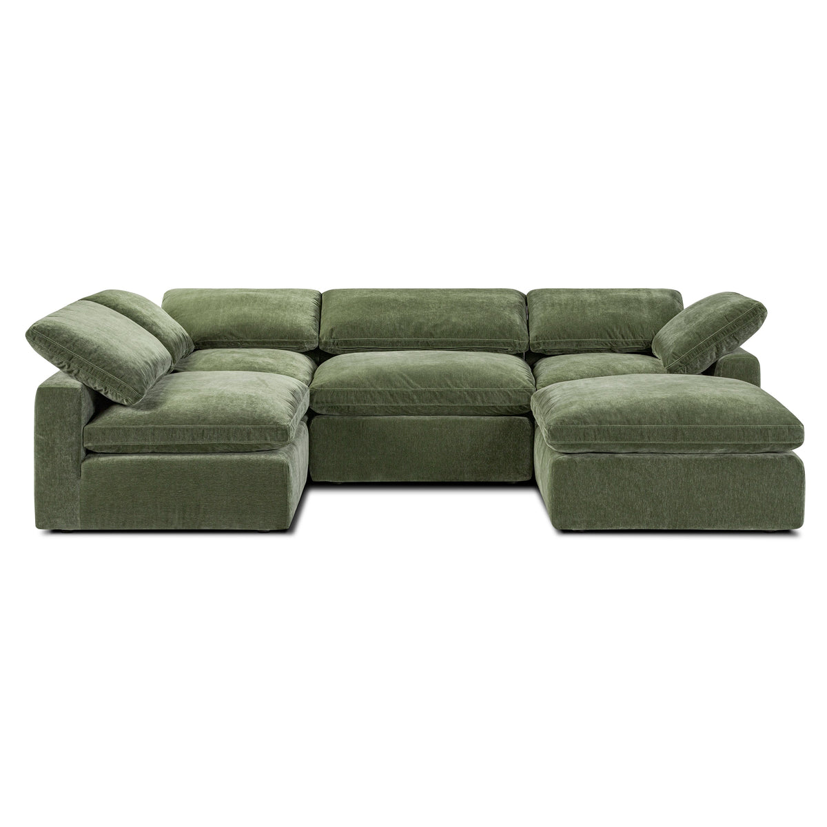 5-Seat Aspen Modular U-Sectional, Sagano Green