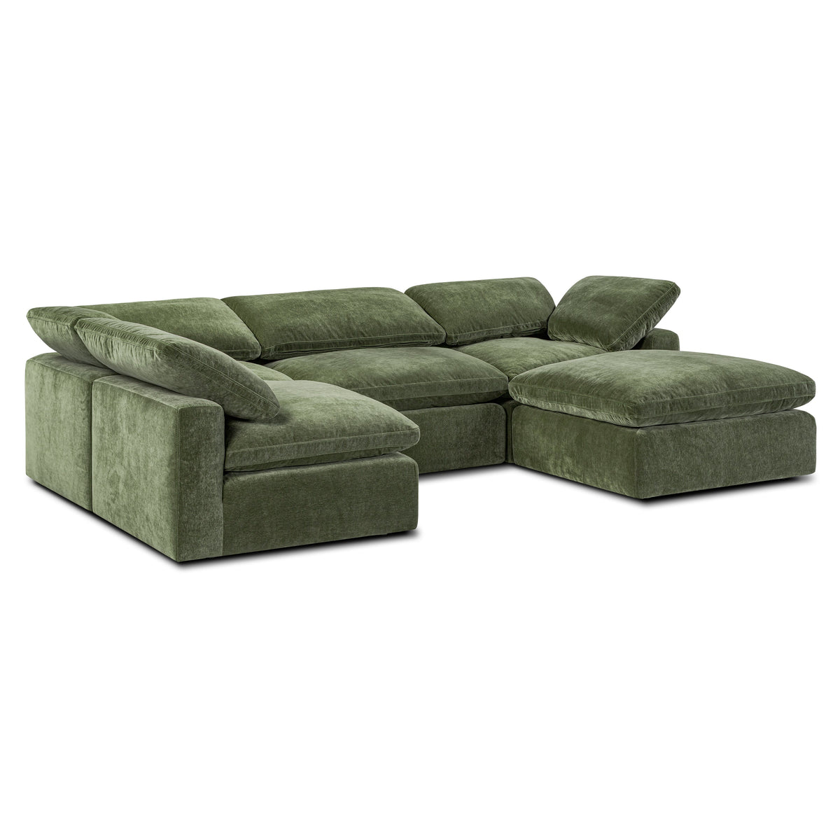 5-Seat Aspen Modular U-Sectional, Sagano Green