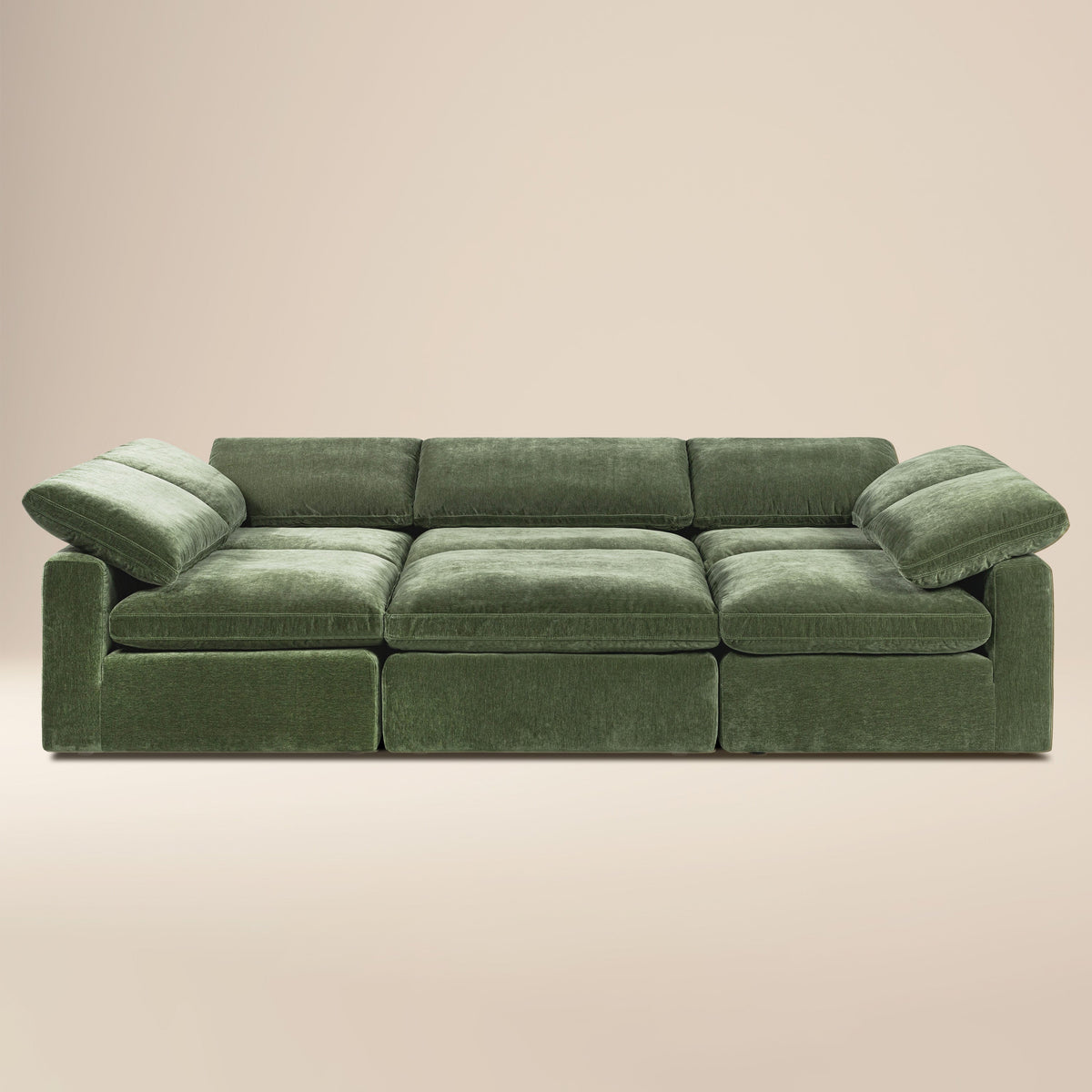 6-Seat Aspen Modular Pit-Sectional, Sagano Green