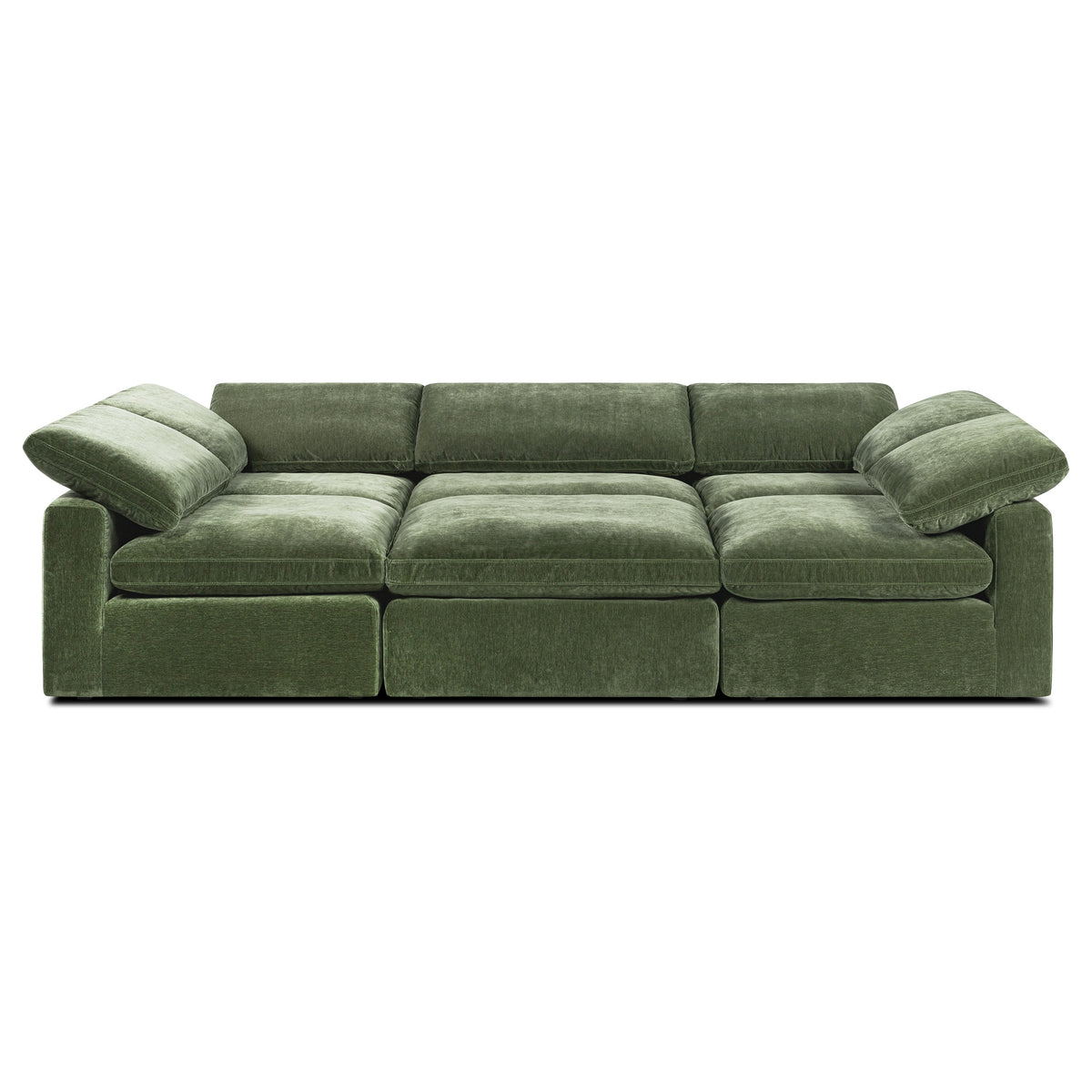 6-Seat Aspen Modular Pit-Sectional, Sagano Green