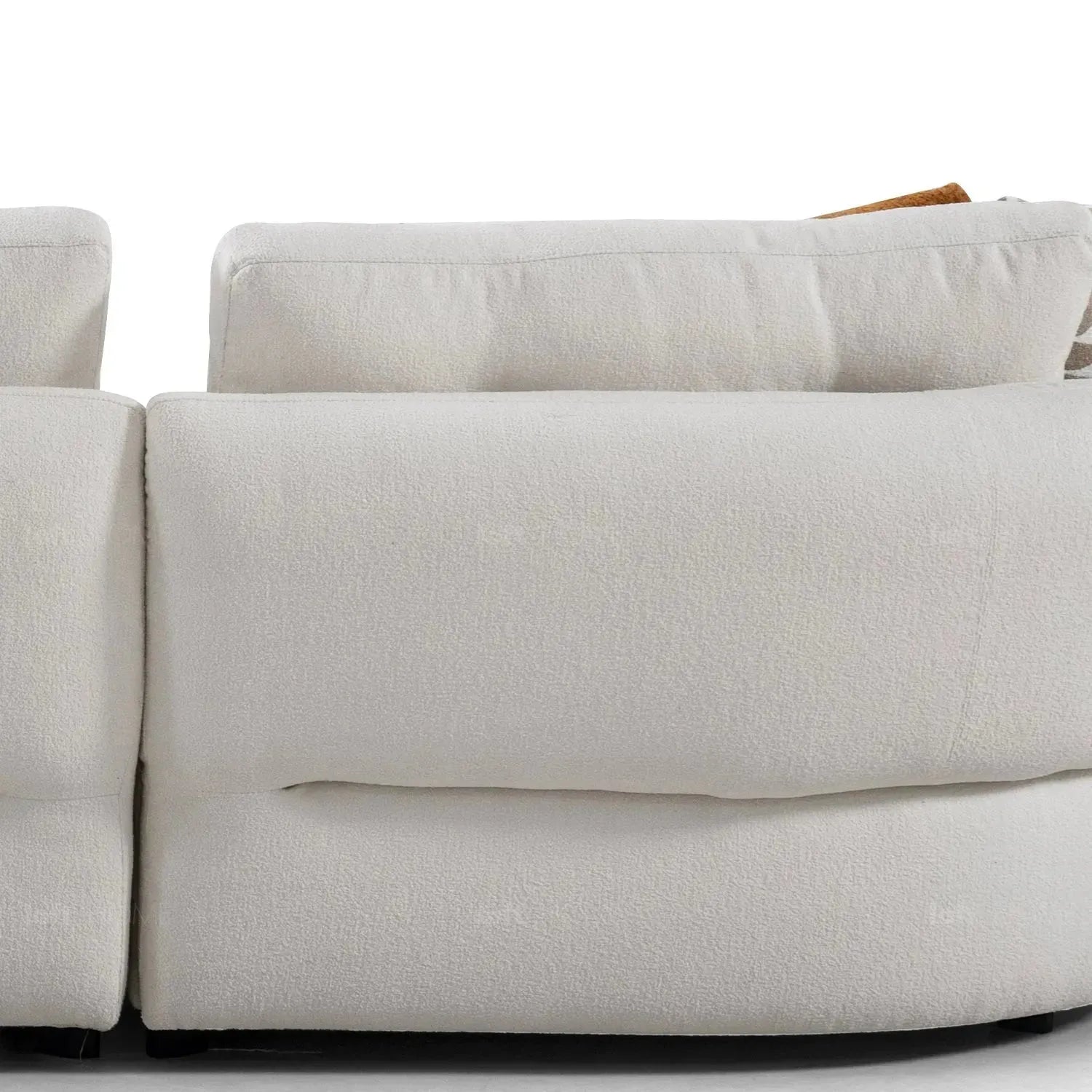 Cream Sherpa Fabric L Shape Sectional Sofa LUXE 3+L