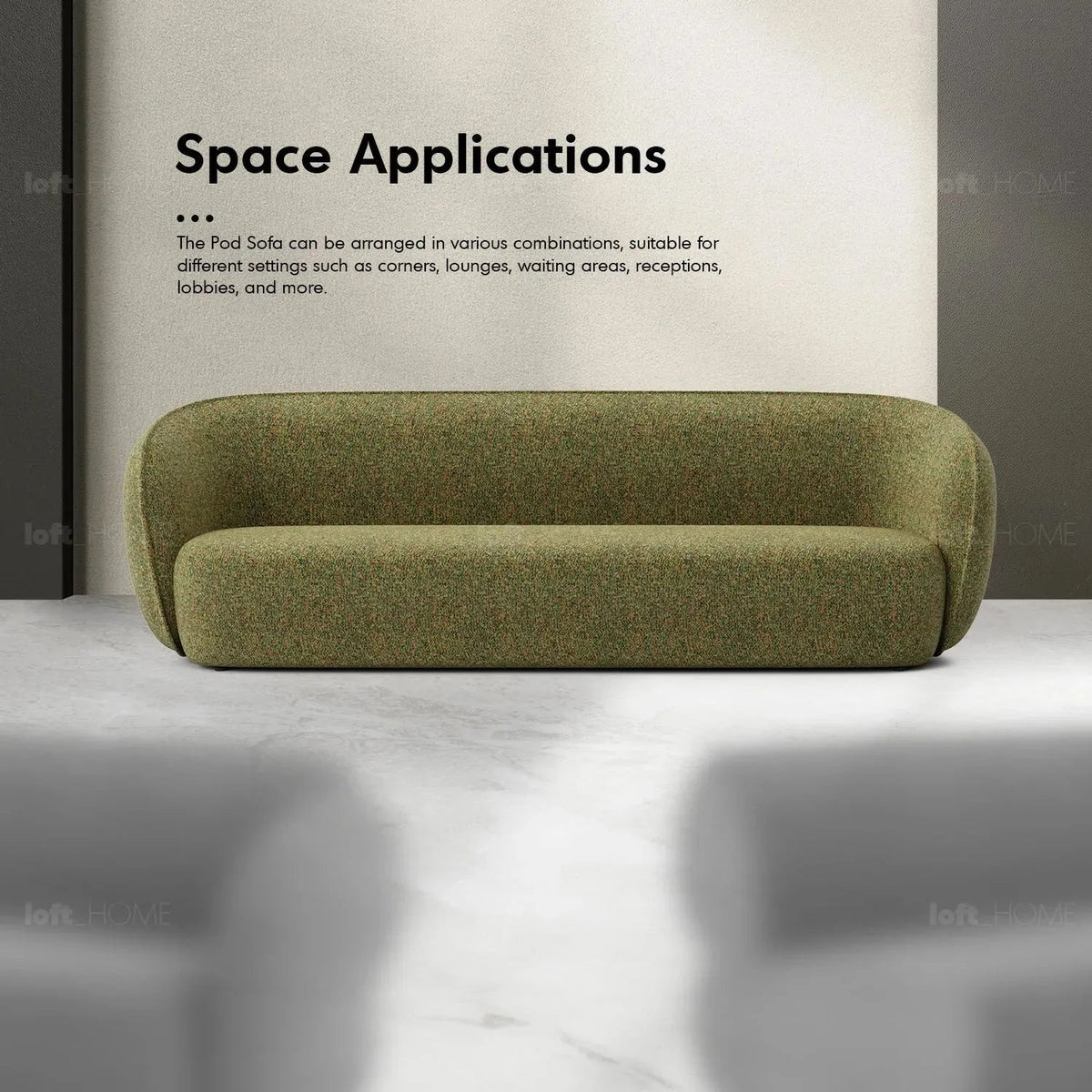 Minimalist Fabric Straight 3 Seater Sofa POD