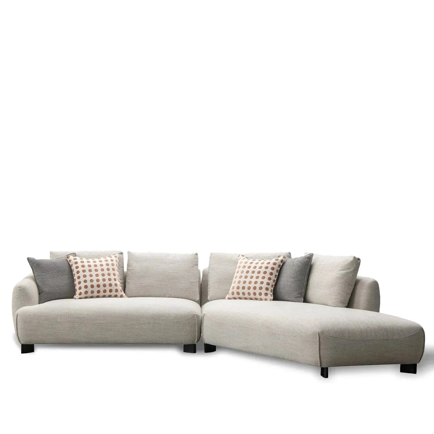 Modern Mixed Weave Fabric L Shape Sectional Sofa REFUGE 3+L