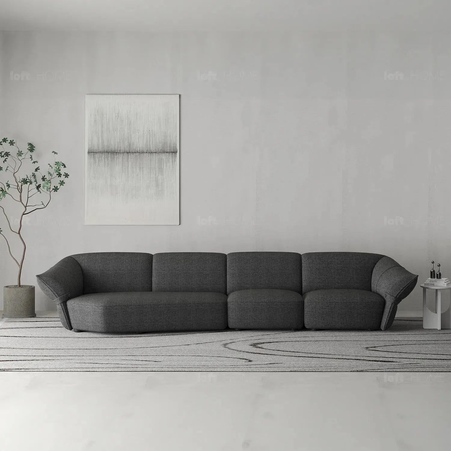 Modern Mixed Weave Fabric Modular Chaise Sofa PETALS