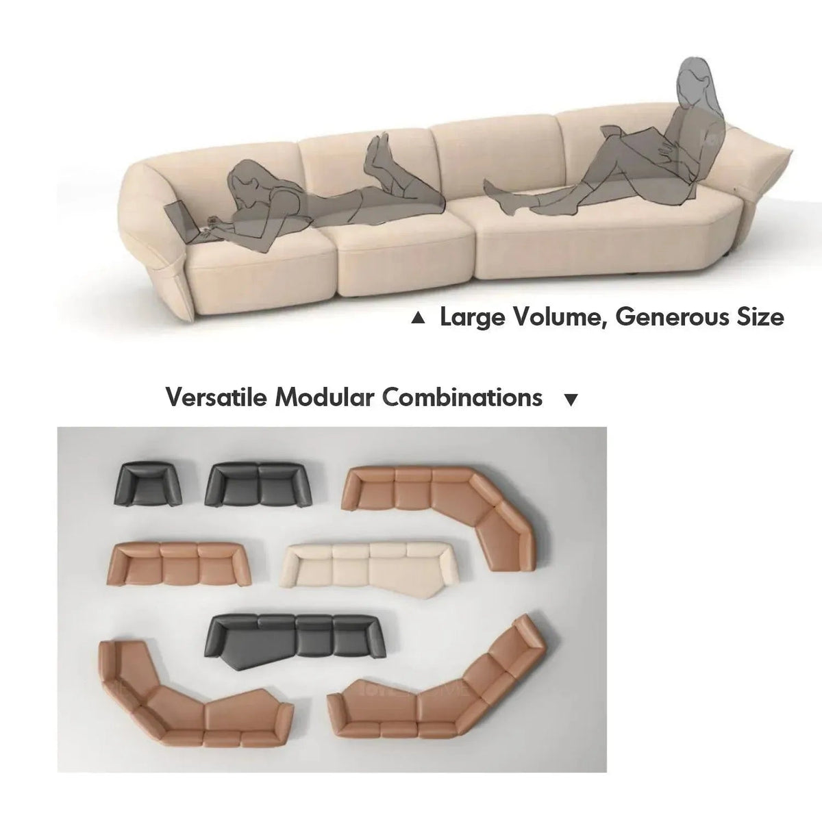 Modern Mixed Weave Fabric Modular Corner 1 Seater Sofa PETALS