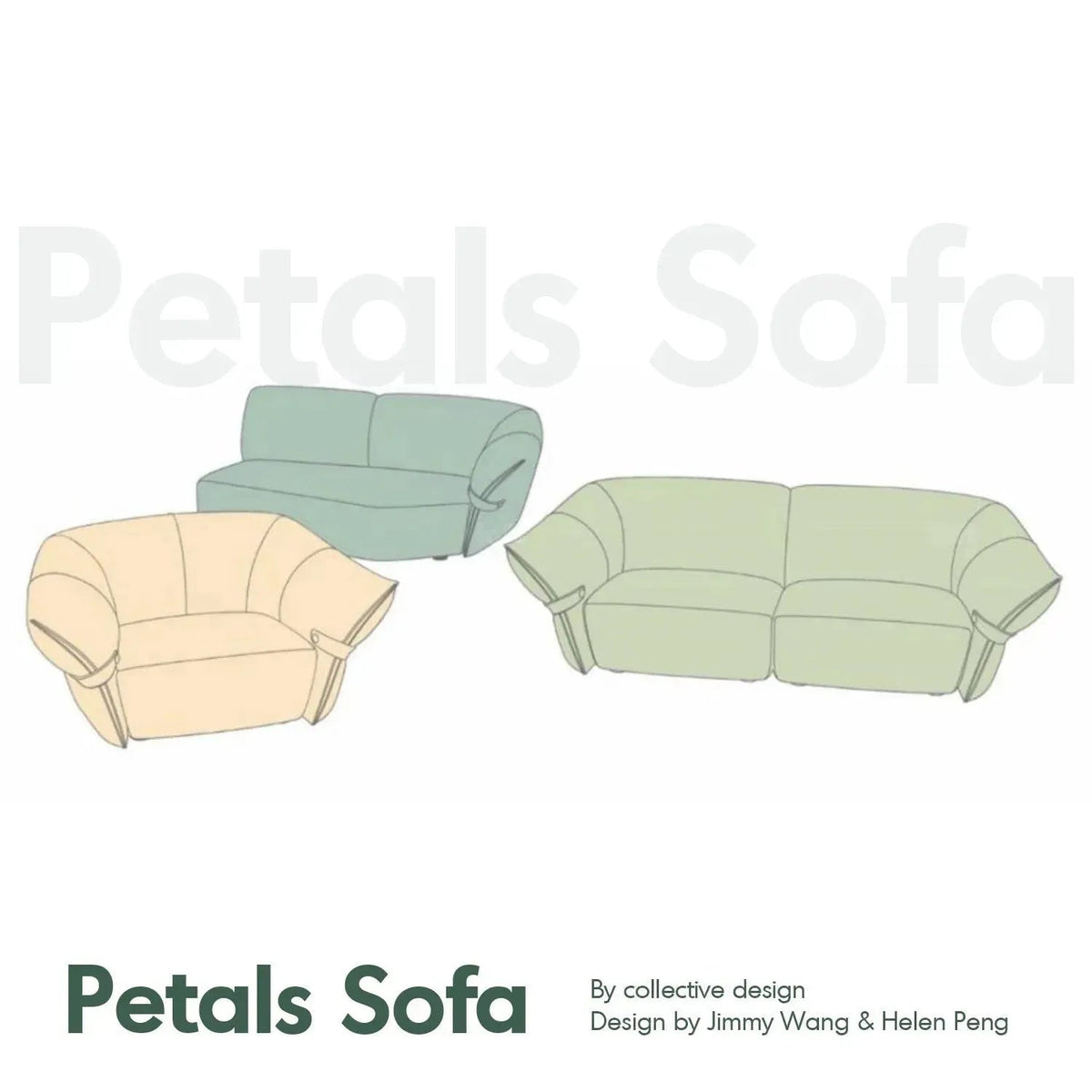 Modern Mixed Weave Fabric Modular Corner 2 Seater Sofa PETALS