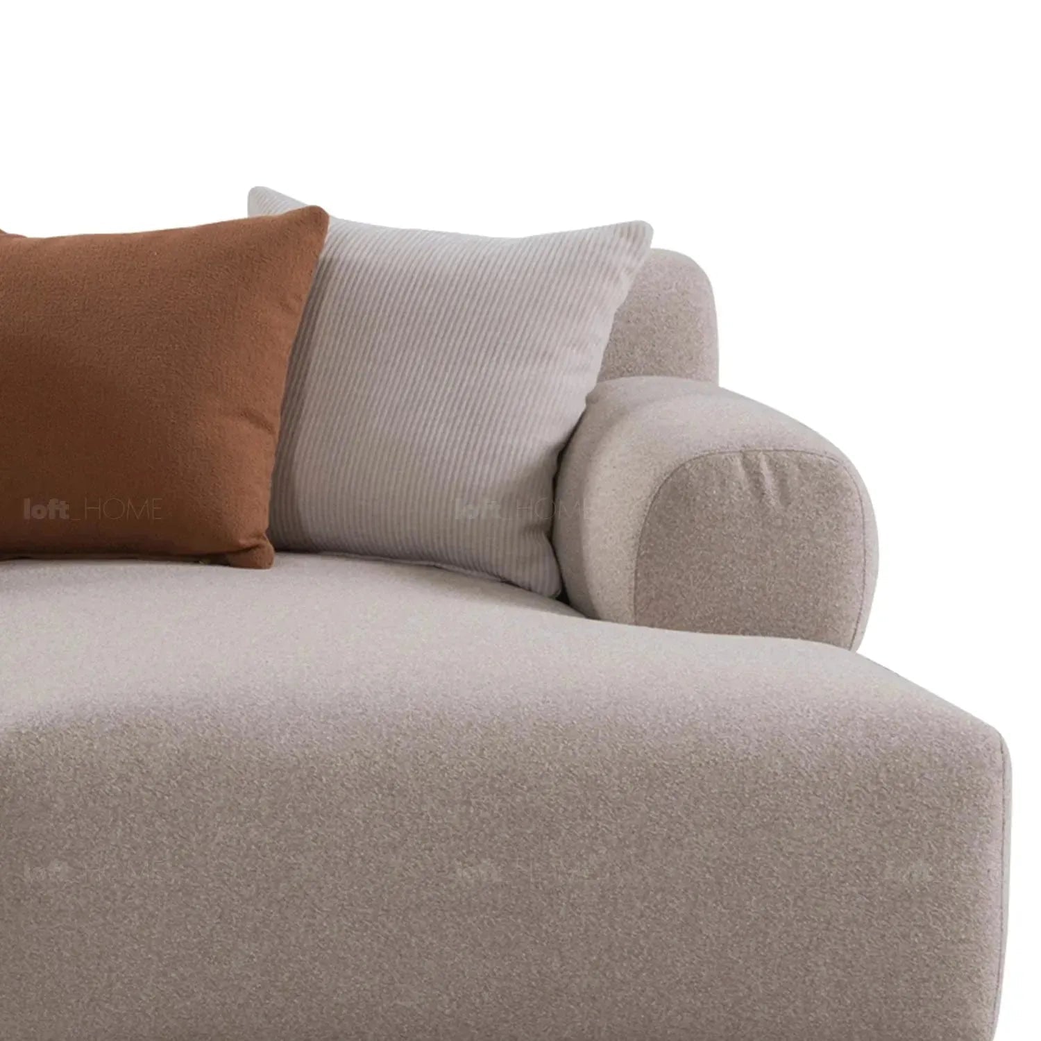 Minimalist Sherpa Fabric L Shape Sectional Sofa NOBLE 4+L