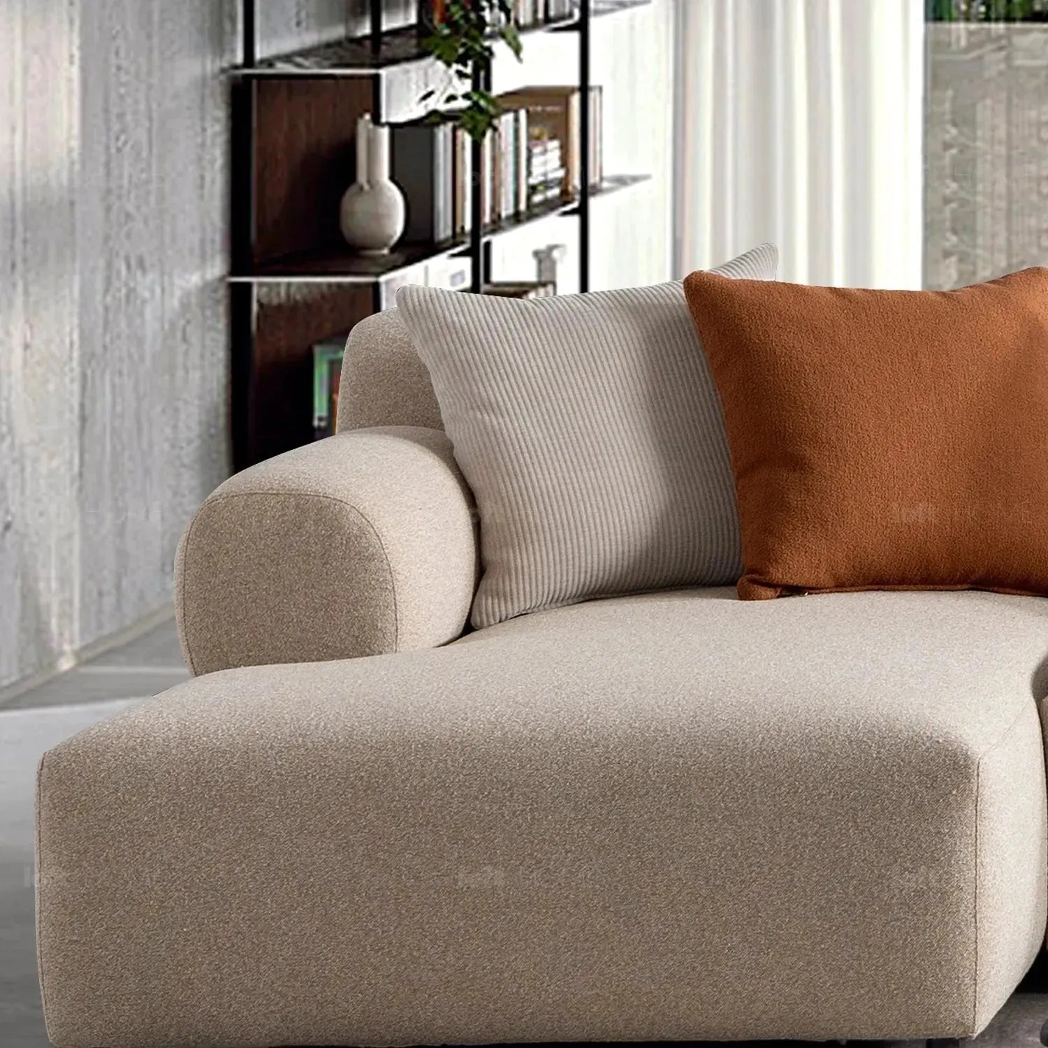 Minimalist Sherpa Fabric L Shape Sectional Sofa NOBLE 4+L