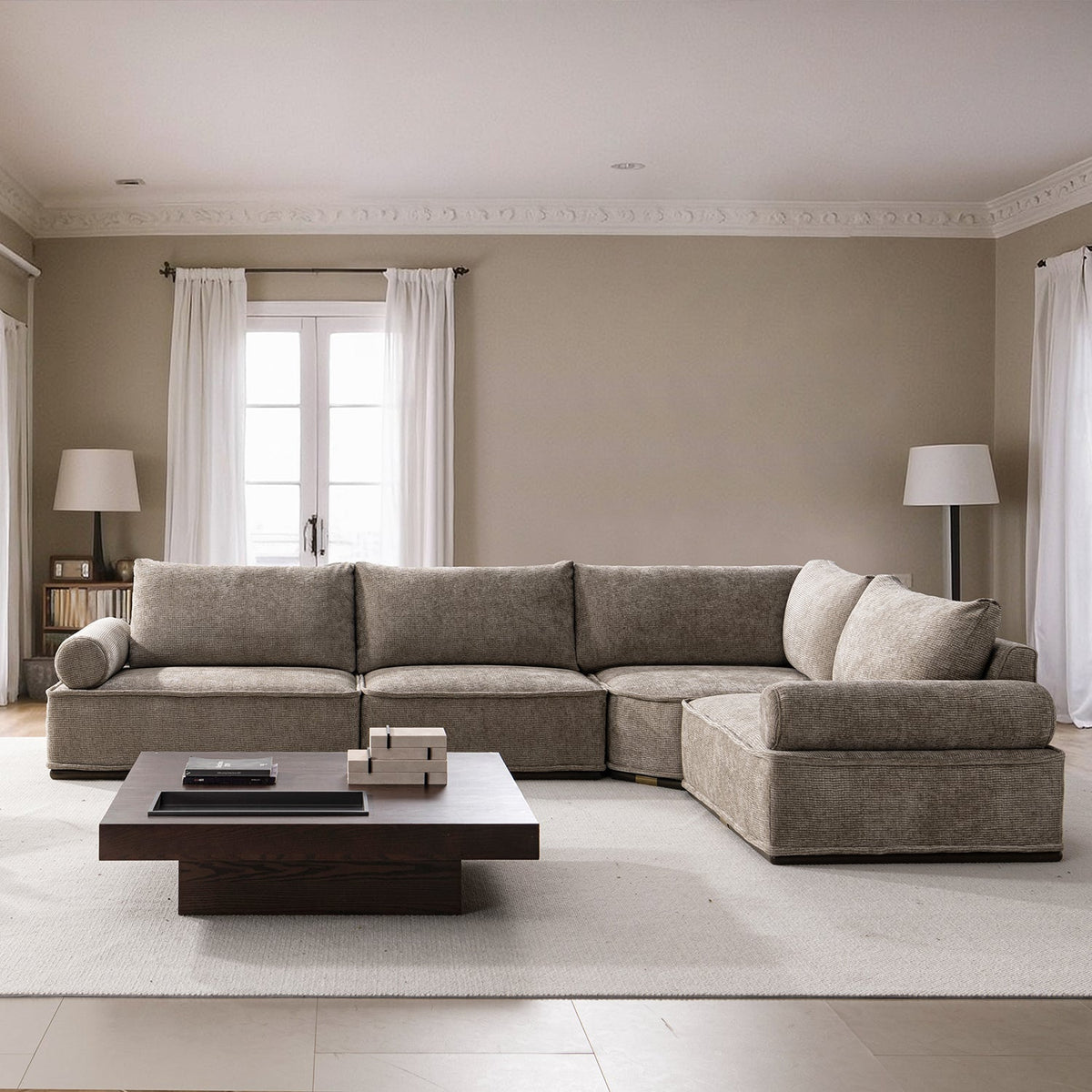 Modern Corduroy Velvet Fabric Modular Corner 1 Seater Sofa CORDY