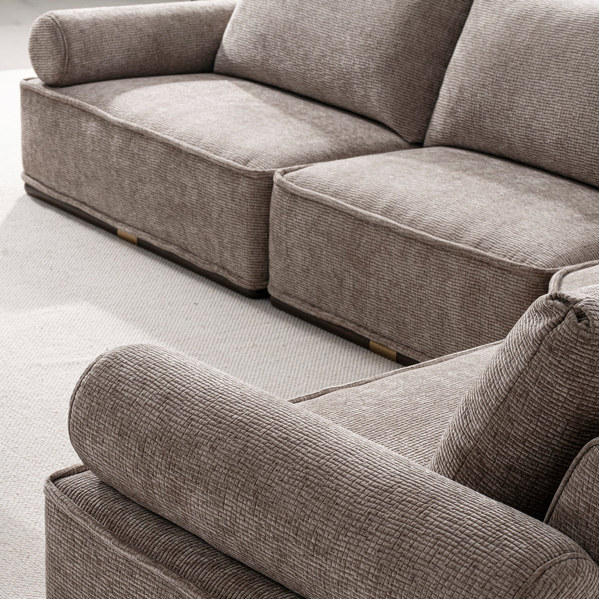 Modern Corduroy Velvet Fabric Modular Corner 1 Seater Sofa CORDY