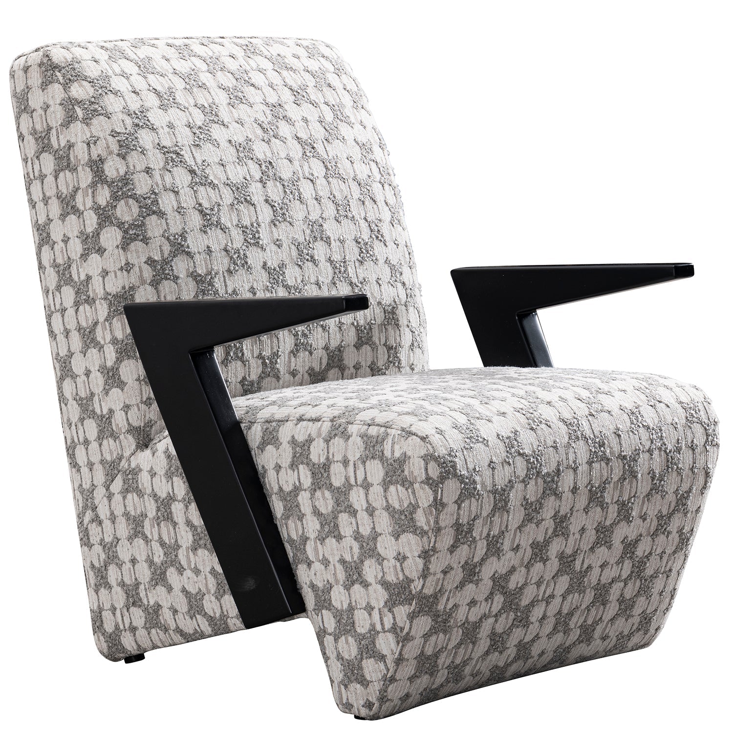 Modern Mixed Weave Fabric 1 Seater Sofa Chair SLANT