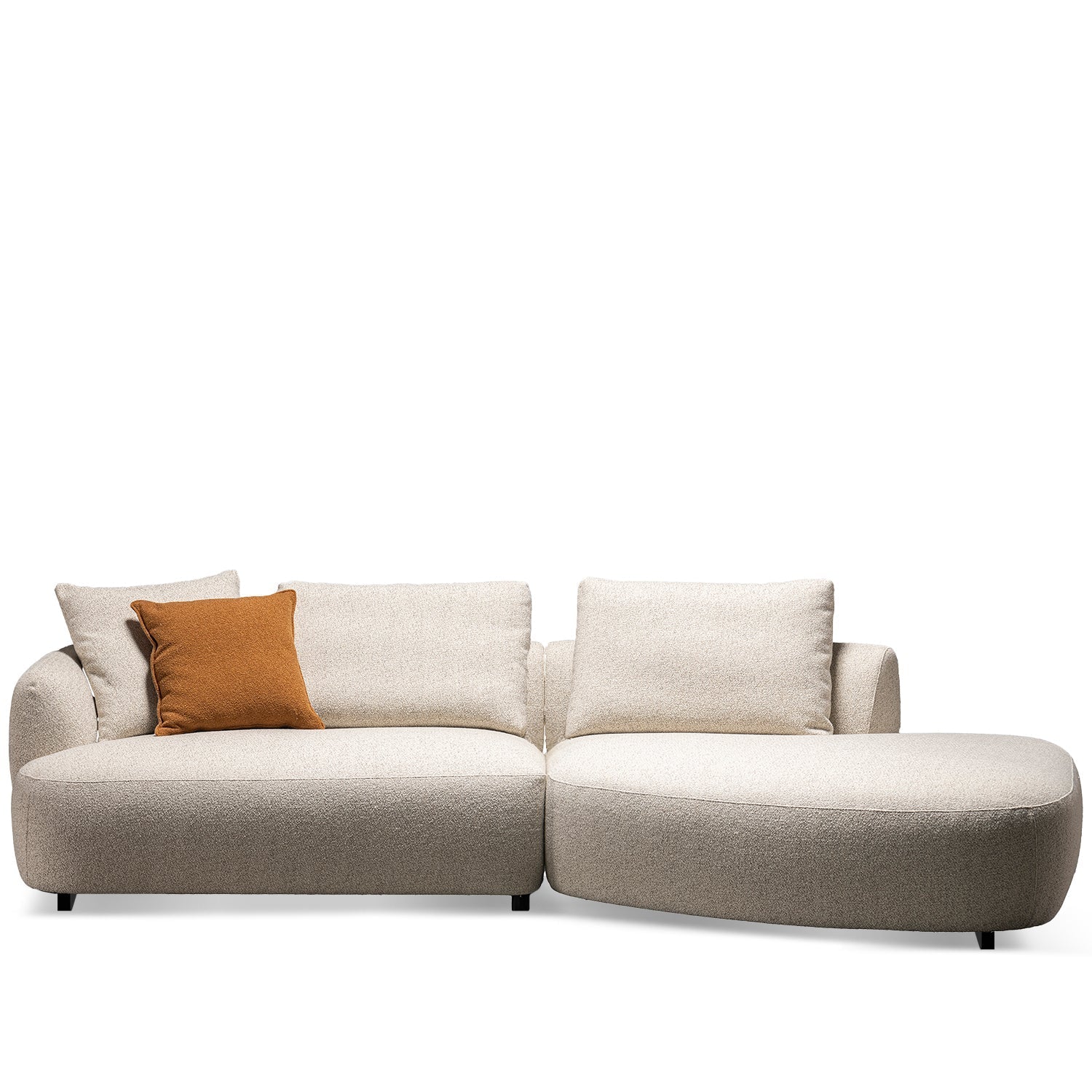 Cream Boucle Fabric Modular L Shape Sectional Sofa SERENE 2+L