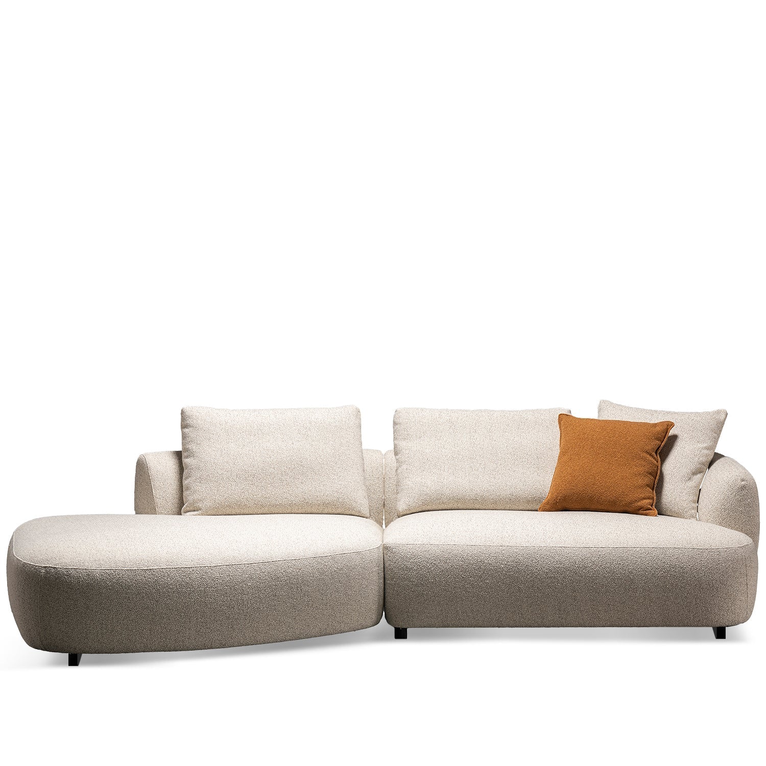 Cream Boucle Fabric Modular L Shape Sectional Sofa SERENE 2+L