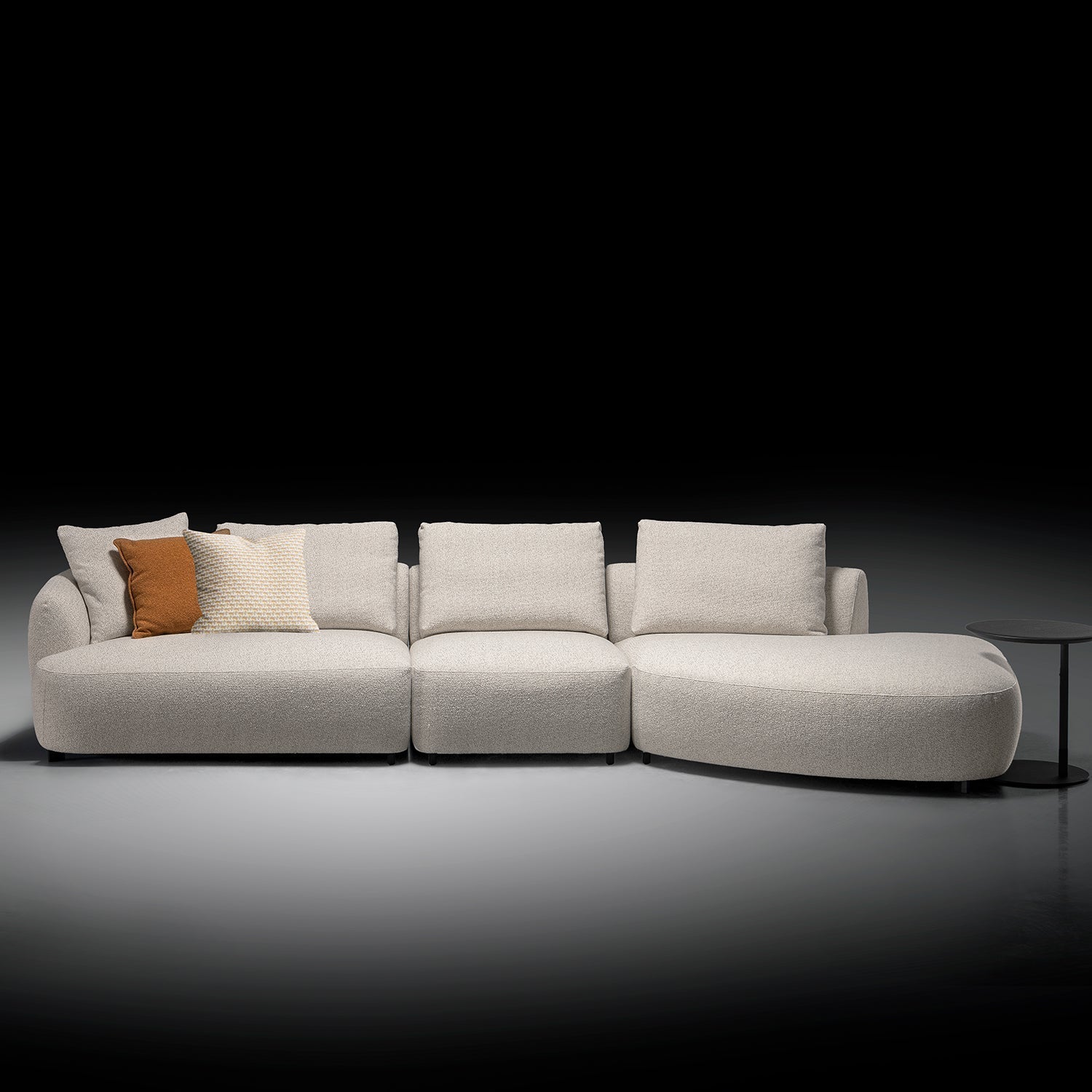 Cream Boucle Fabric Modular L Shape Sectional Sofa SERENE 3+L