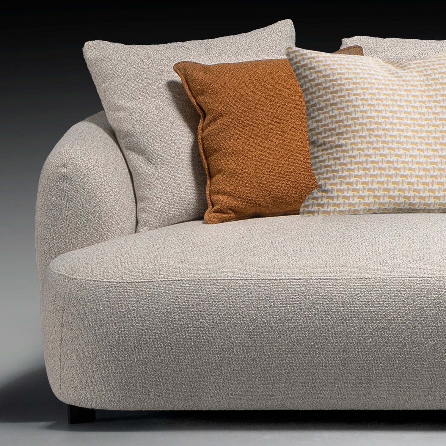 Cream Boucle Fabric Modular L Shape Sectional Sofa SERENE 3+L