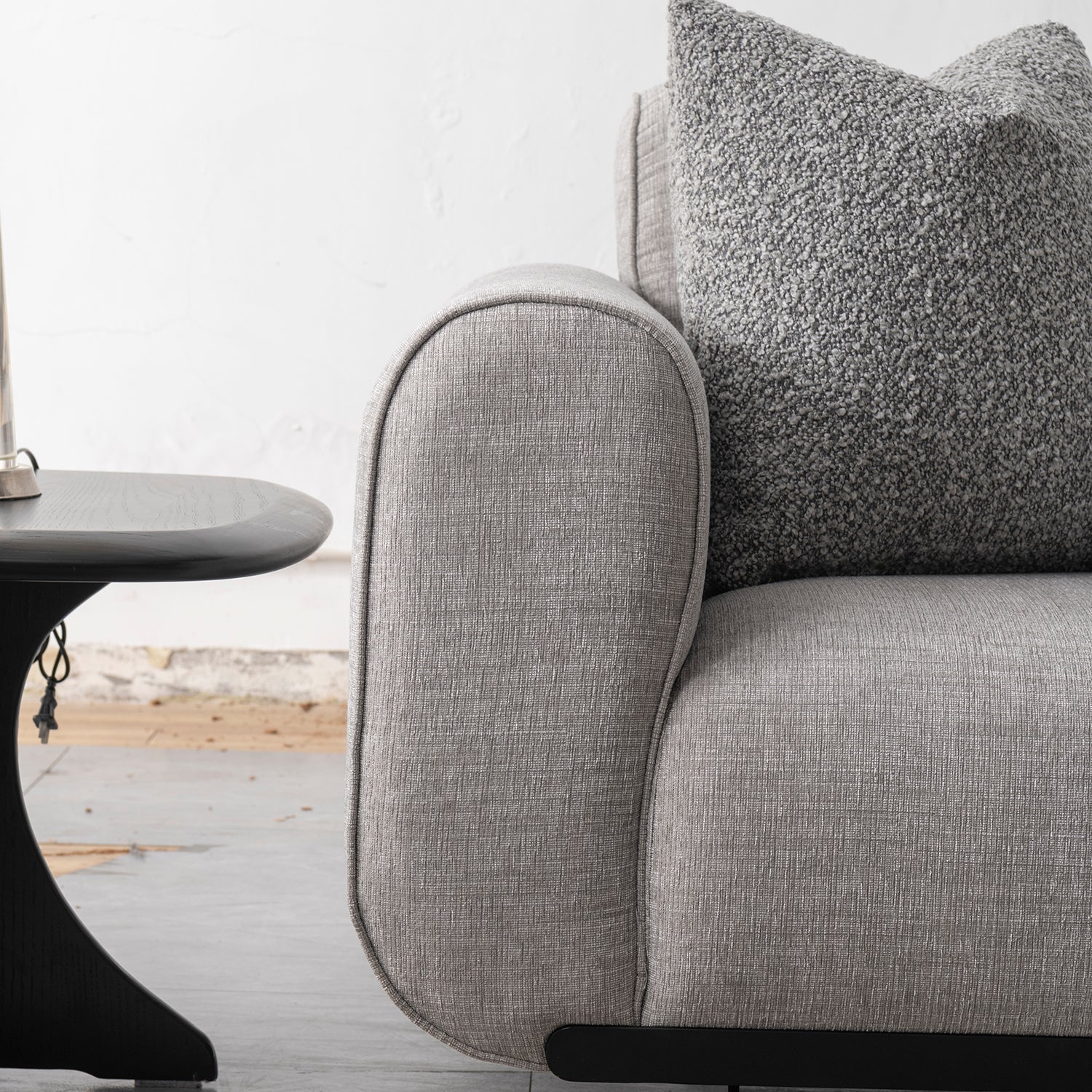 Modern Mixed Weave Fabric 1 Seater Sofa GRIDDY