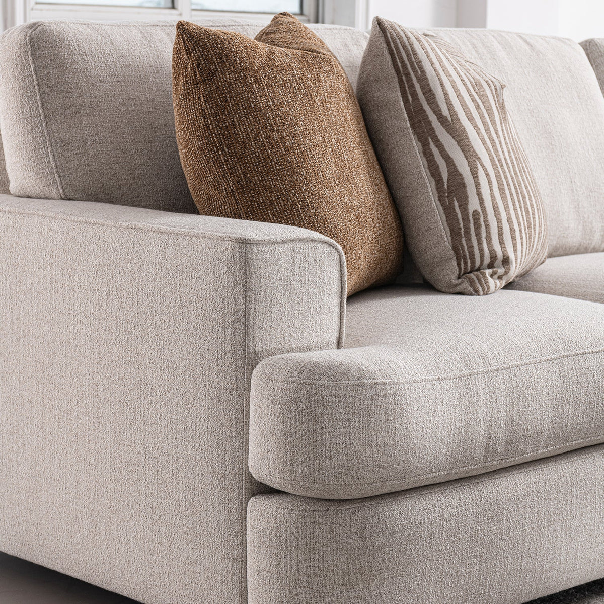 Modern Mixed Weave Fabric Corner 2 Seater Sofa LUCENT